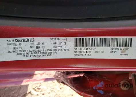 2008 Dodge Avenger Sxt z USA, uszkodzony, nr VIN 1B3LC56K48N261271